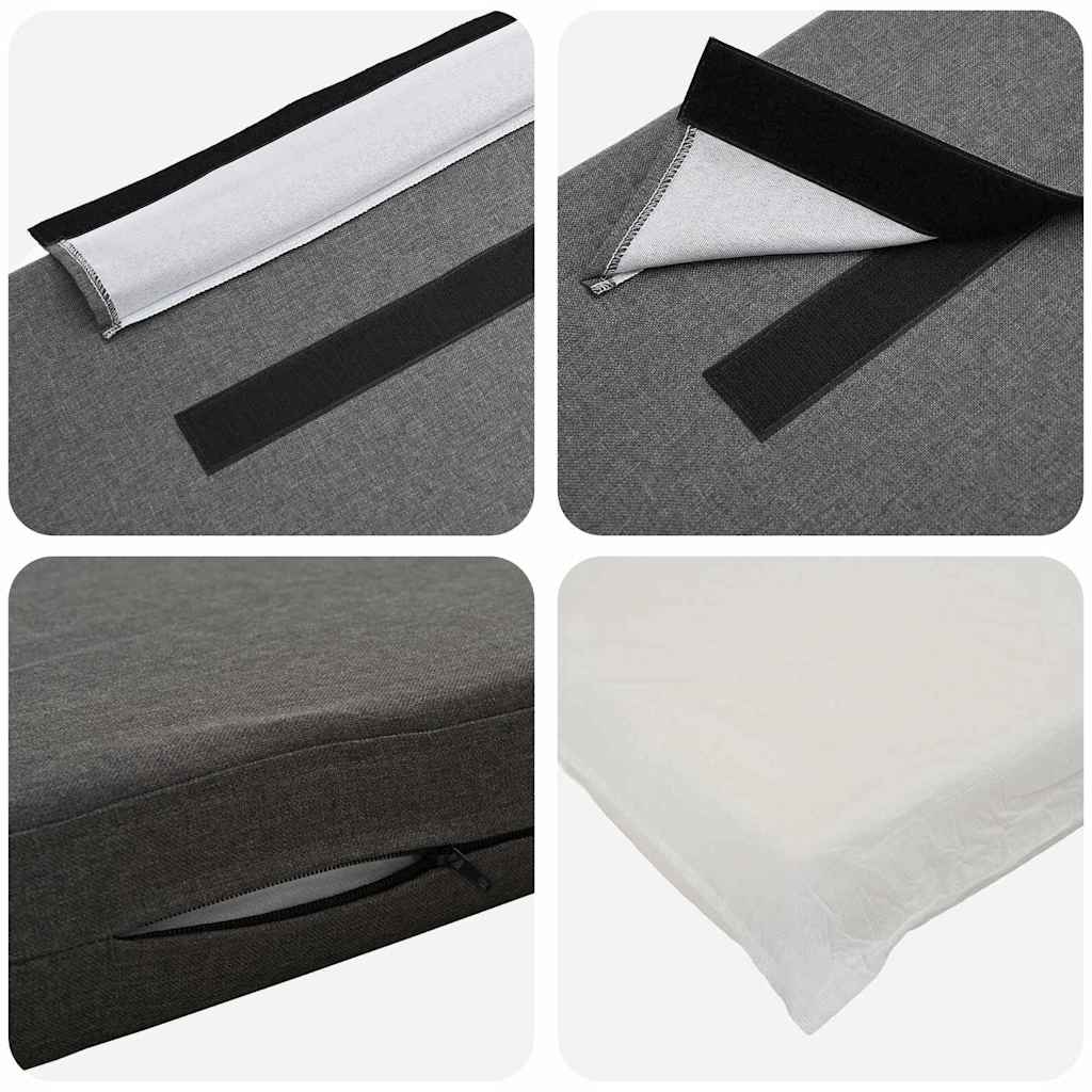 Testiera imbottita Bianco e grigio chiaro 80 cm Pino massello