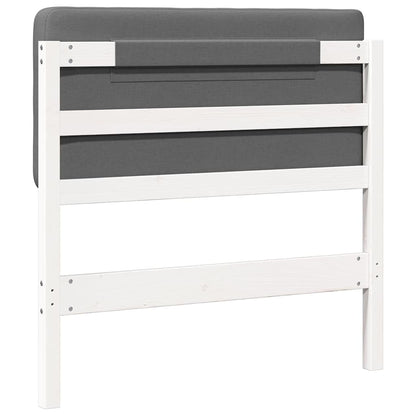 Testiera imbottita Bianco e grigio chiaro 80 cm Pino massello