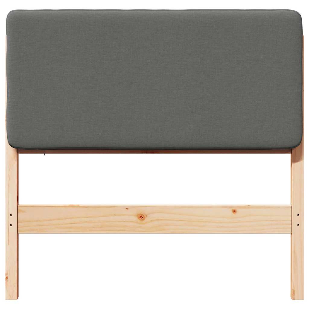 Testiera imbottita Marrone e Grigio Chiaro 75 cm Pino massello