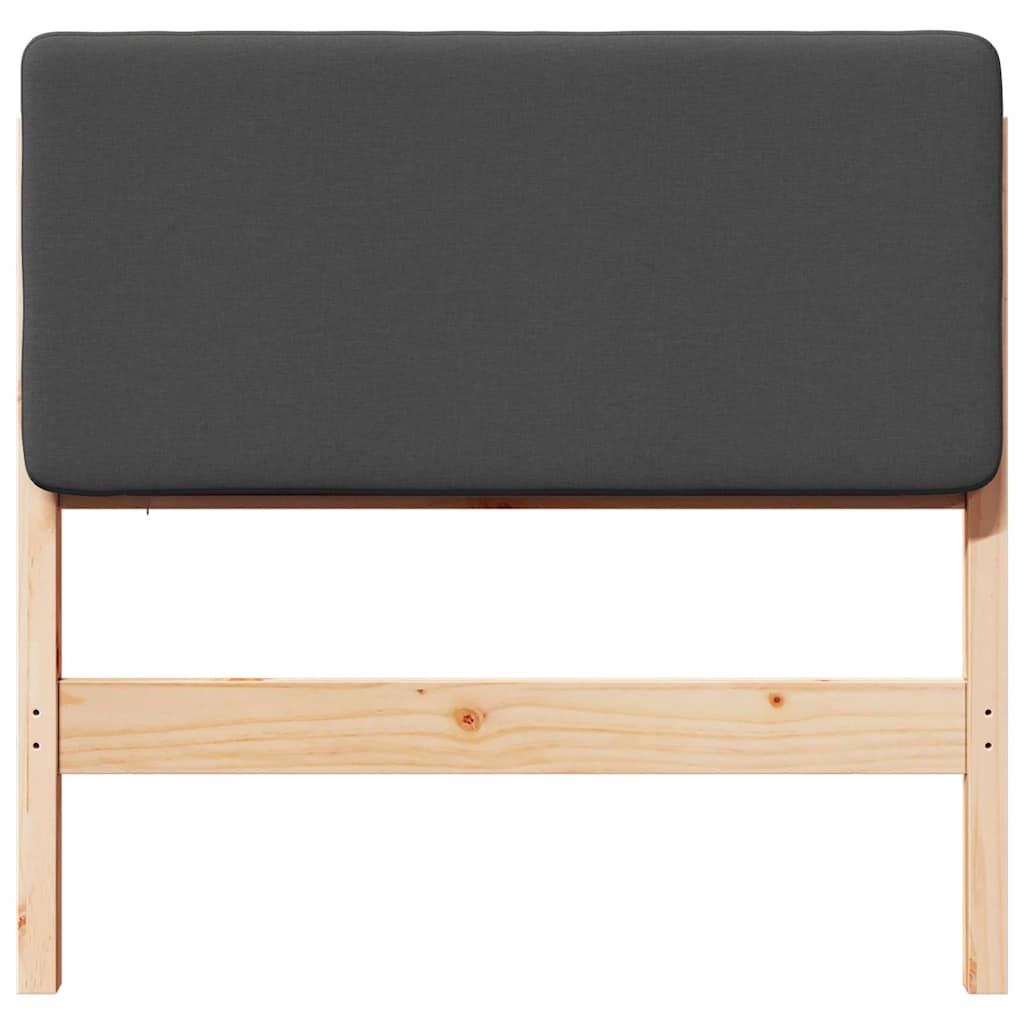 Testiera imbottita Marrone e grigio scuro 75 cm Pino massello