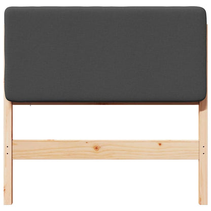 Testiera imbottita Marrone e grigio scuro 75 cm Pino massello