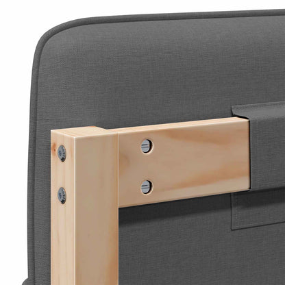 Testiera imbottita Marrone e Grigio Chiaro 200 cm Pino massello