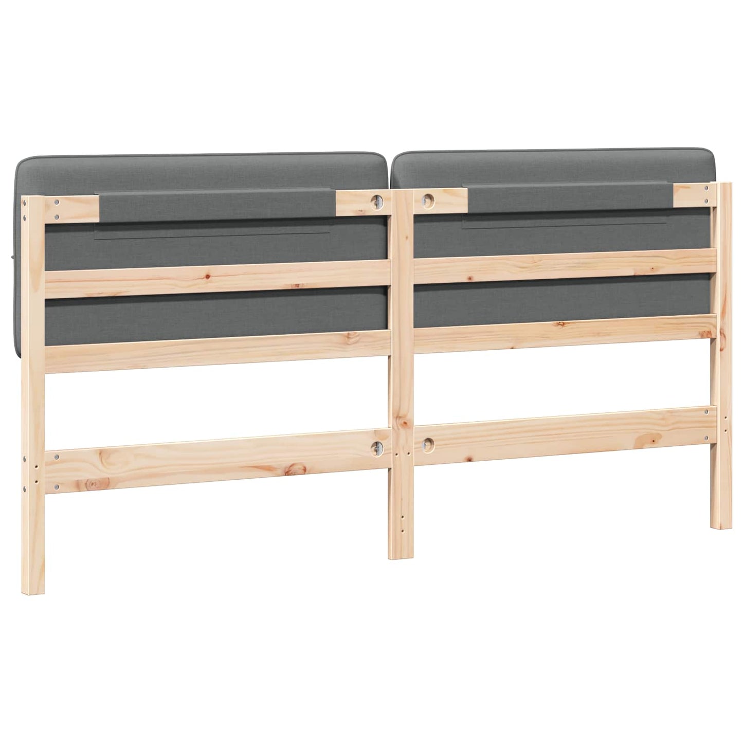 Testiera imbottita Marrone e Grigio Chiaro 200 cm Pino massello