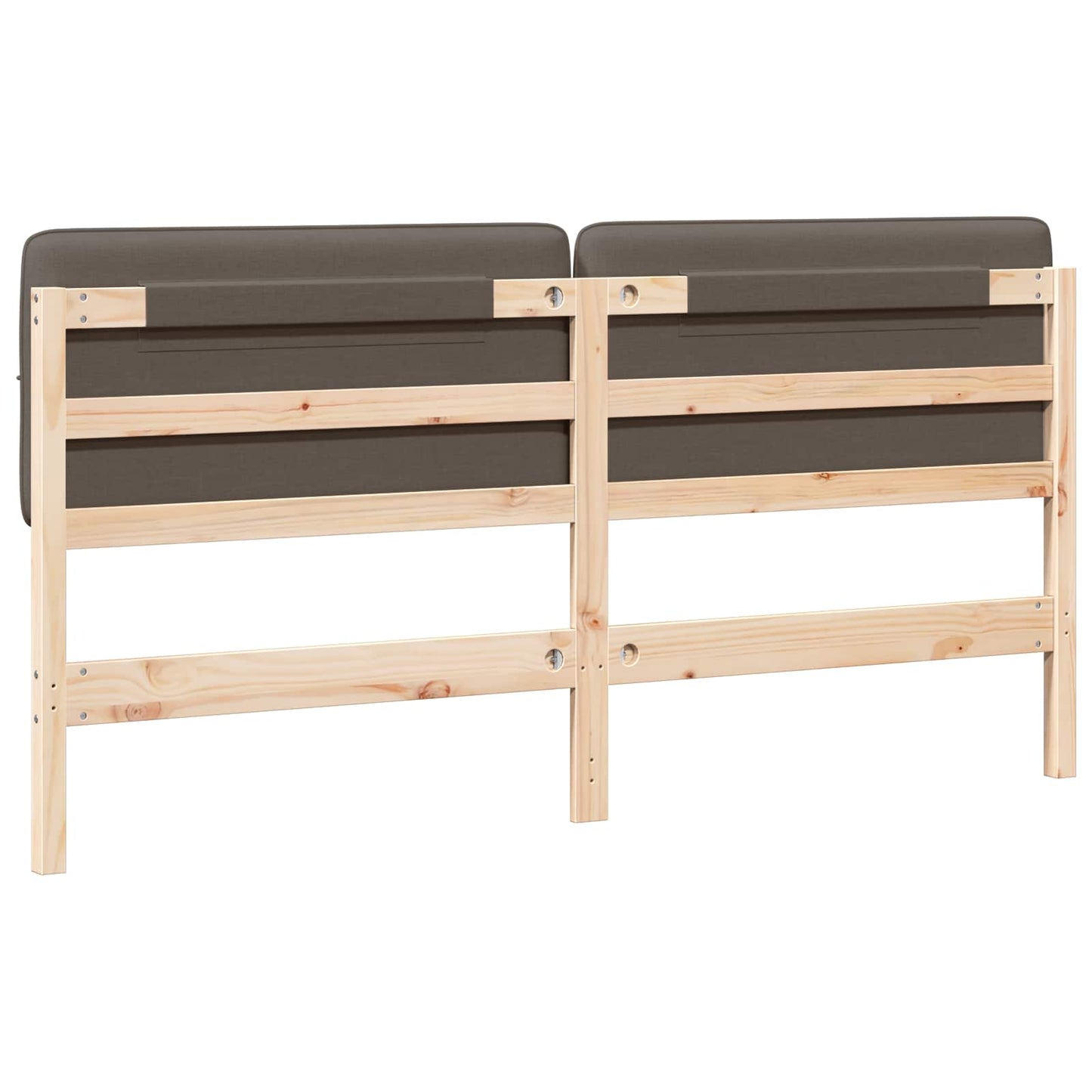 Testiera imbottita Marrone e taupe 200 cm Pino massello