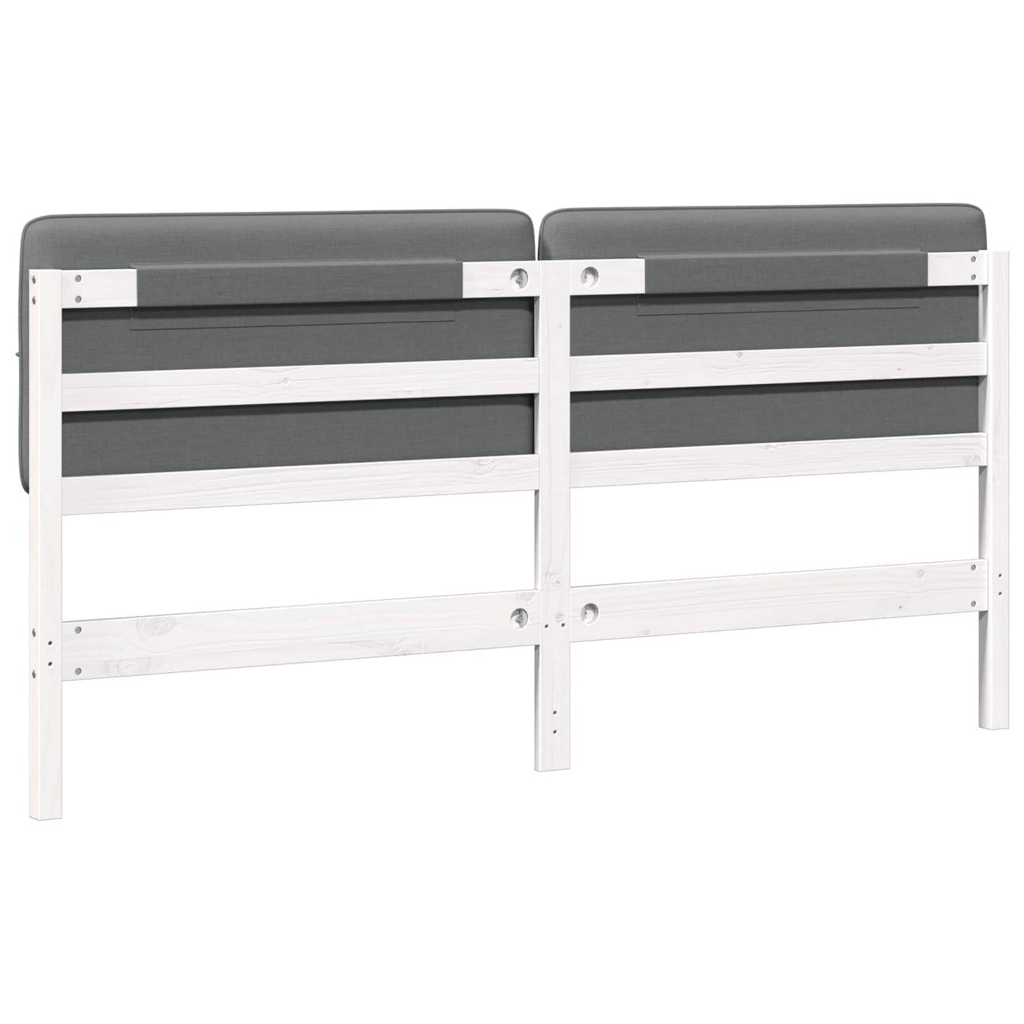 Testiera imbottita Bianco e grigio chiaro 200 cm Pino massello