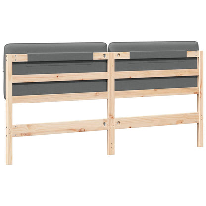 Testiera imbottita Marrone e Grigio Chiaro 180 cm Pino massello