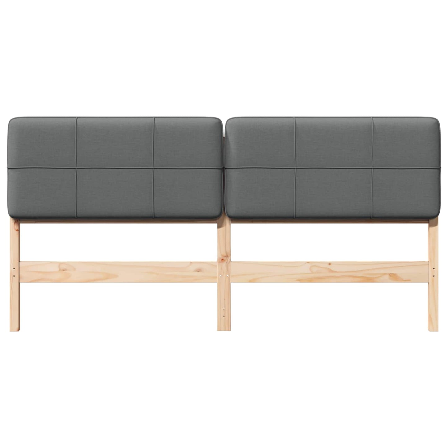 Testiera imbottita Marrone e Grigio Chiaro 180 cm Pino massello