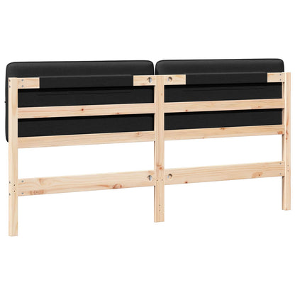 Testiera imbottita Marrone e Nero 180 cm Pino massello