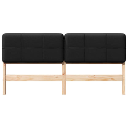 Testiera imbottita Marrone e Nero 180 cm Pino massello