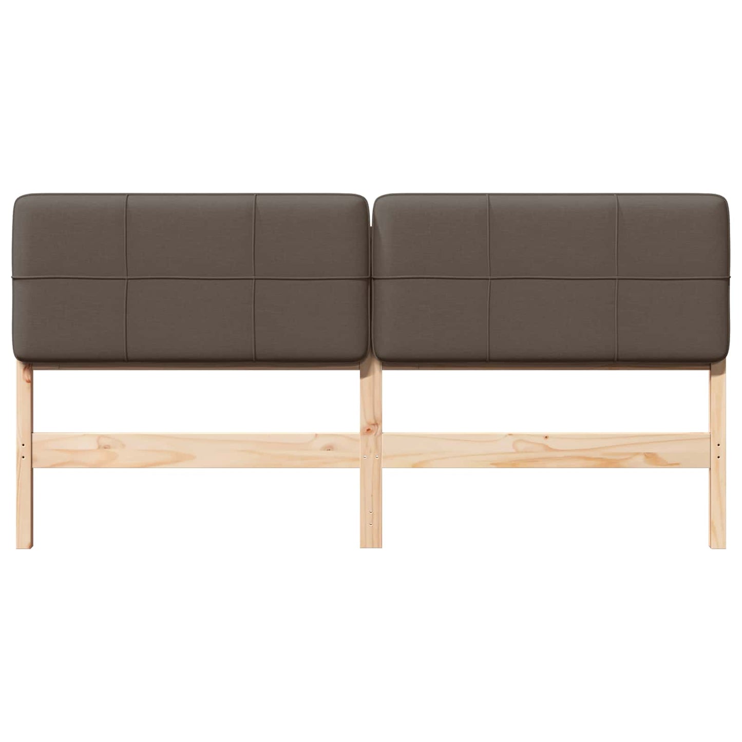 Testiera imbottita Marrone e taupe 180 cm Pino massello