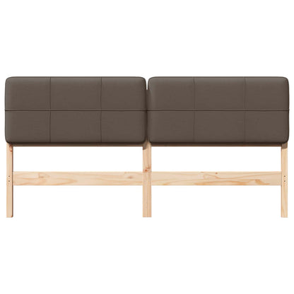 Testiera imbottita Marrone e taupe 180 cm Pino massello