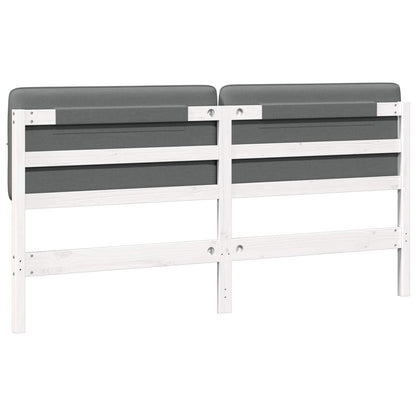 Testiera imbottita Bianco e grigio chiaro 180 cm Pino massello