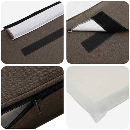 Testiera imbottita Marrone e taupe 160 cm Pino massello