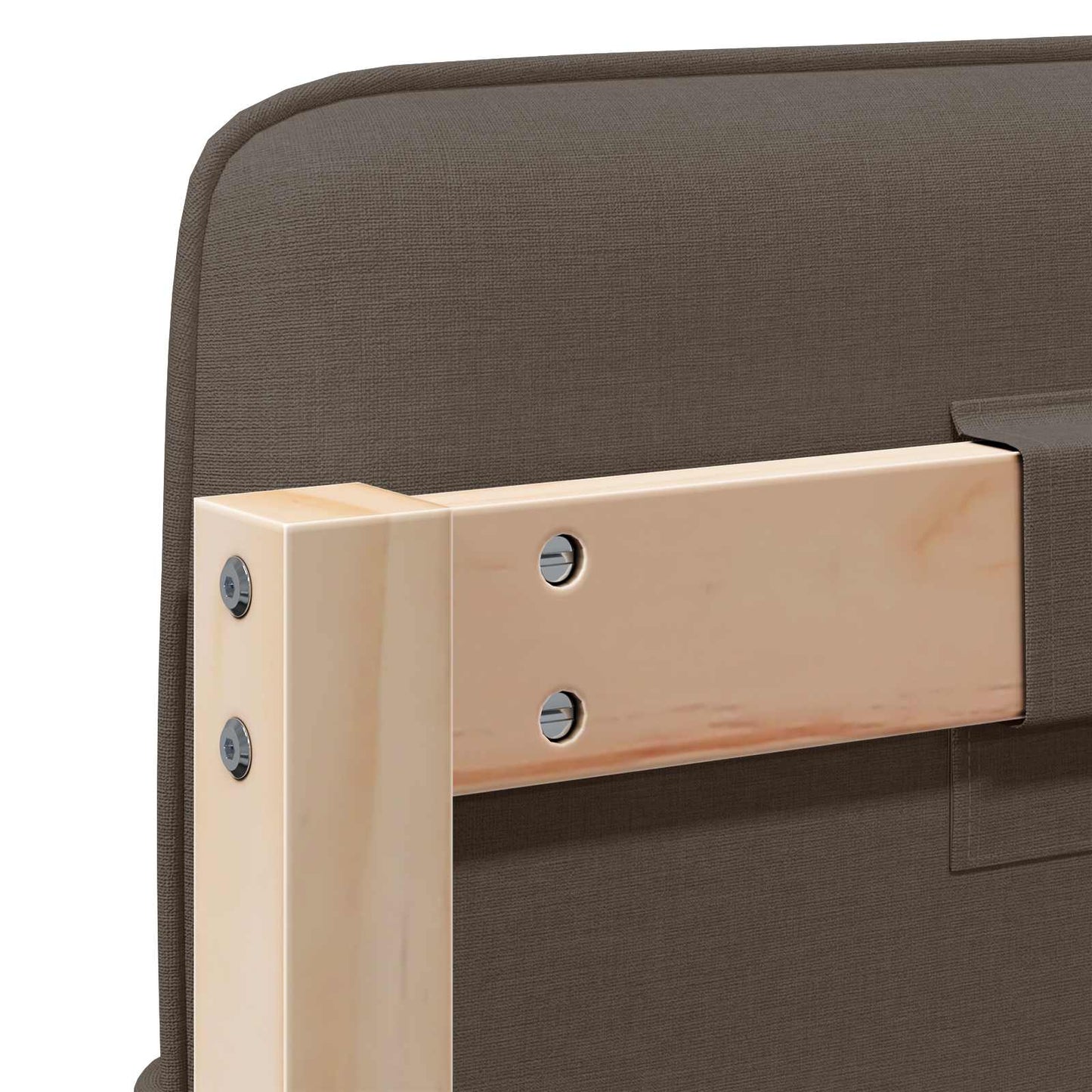 Testiera imbottita Marrone e taupe 160 cm Pino massello