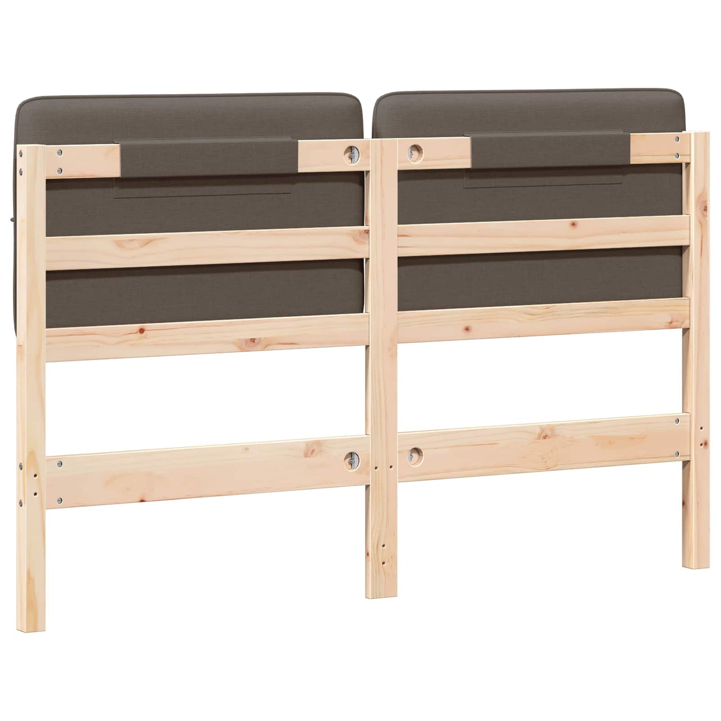 Testiera imbottita Marrone e taupe 160 cm Pino massello