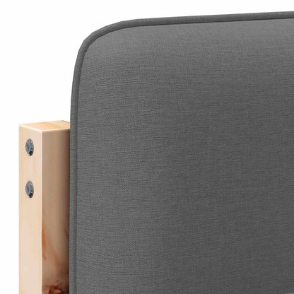 Testiera imbottita Marrone e Grigio Chiaro 150 cm Pino massello - homemem39