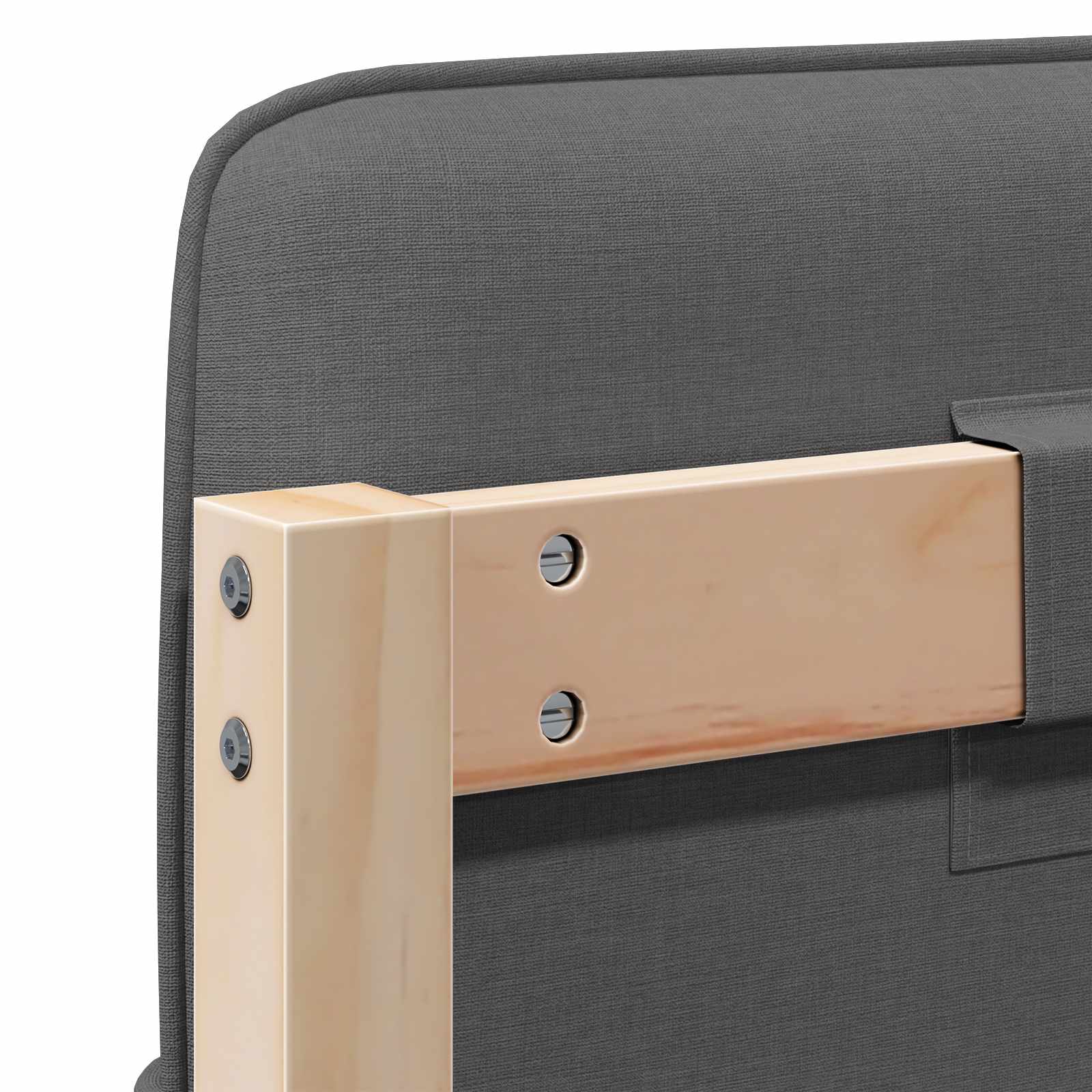 Testiera imbottita Marrone e Grigio Chiaro 150 cm Pino massello - homemem39