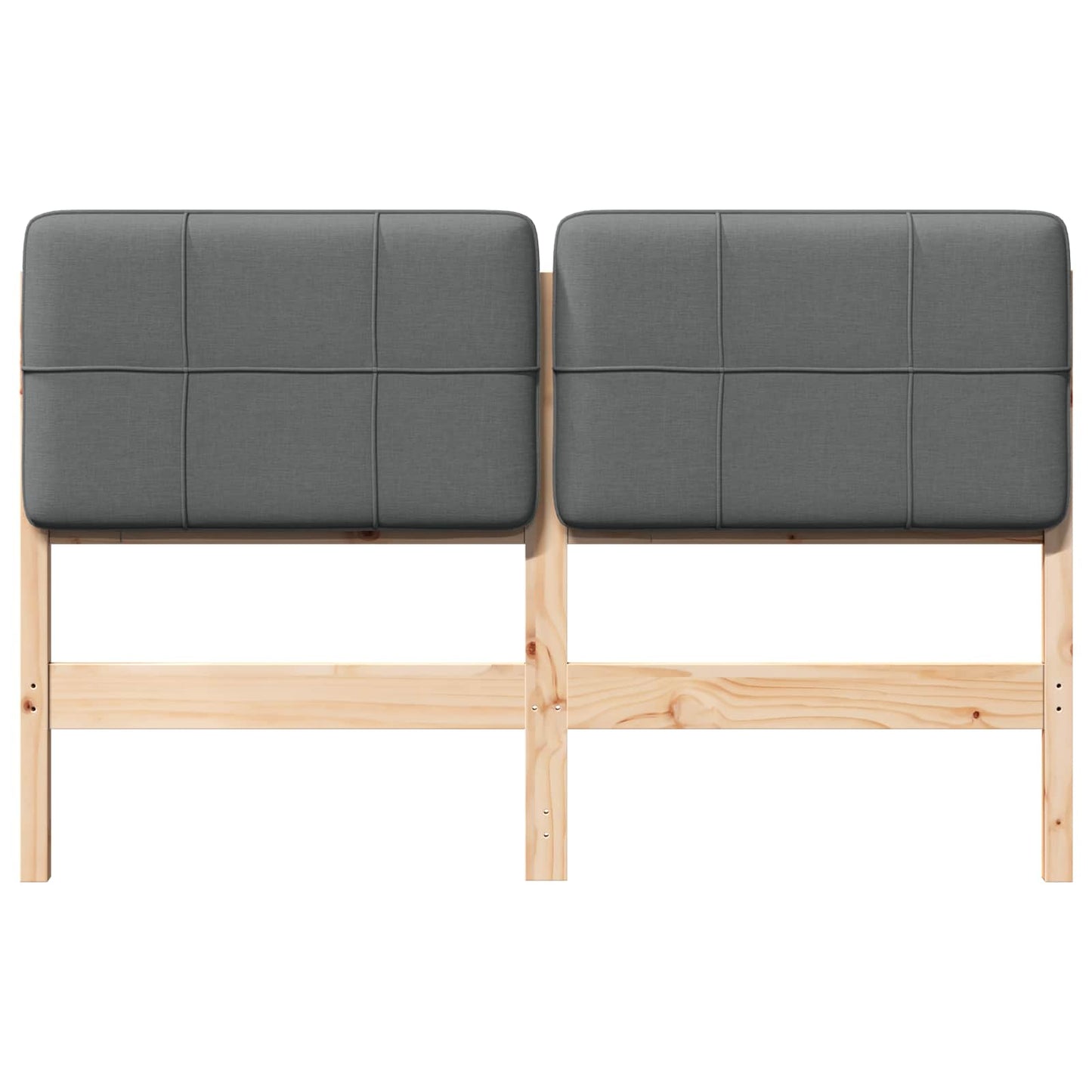 Testiera imbottita Marrone e Grigio Chiaro 150 cm Pino massello - homemem39