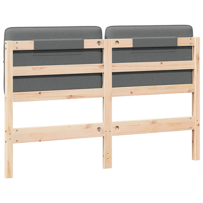 Testiera imbottita Marrone e Grigio Chiaro 140 cm Pino massello