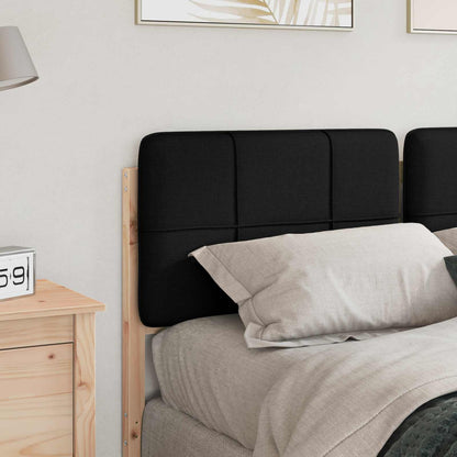 Testiera imbottita Marrone e Nero 140 cm Pino massello