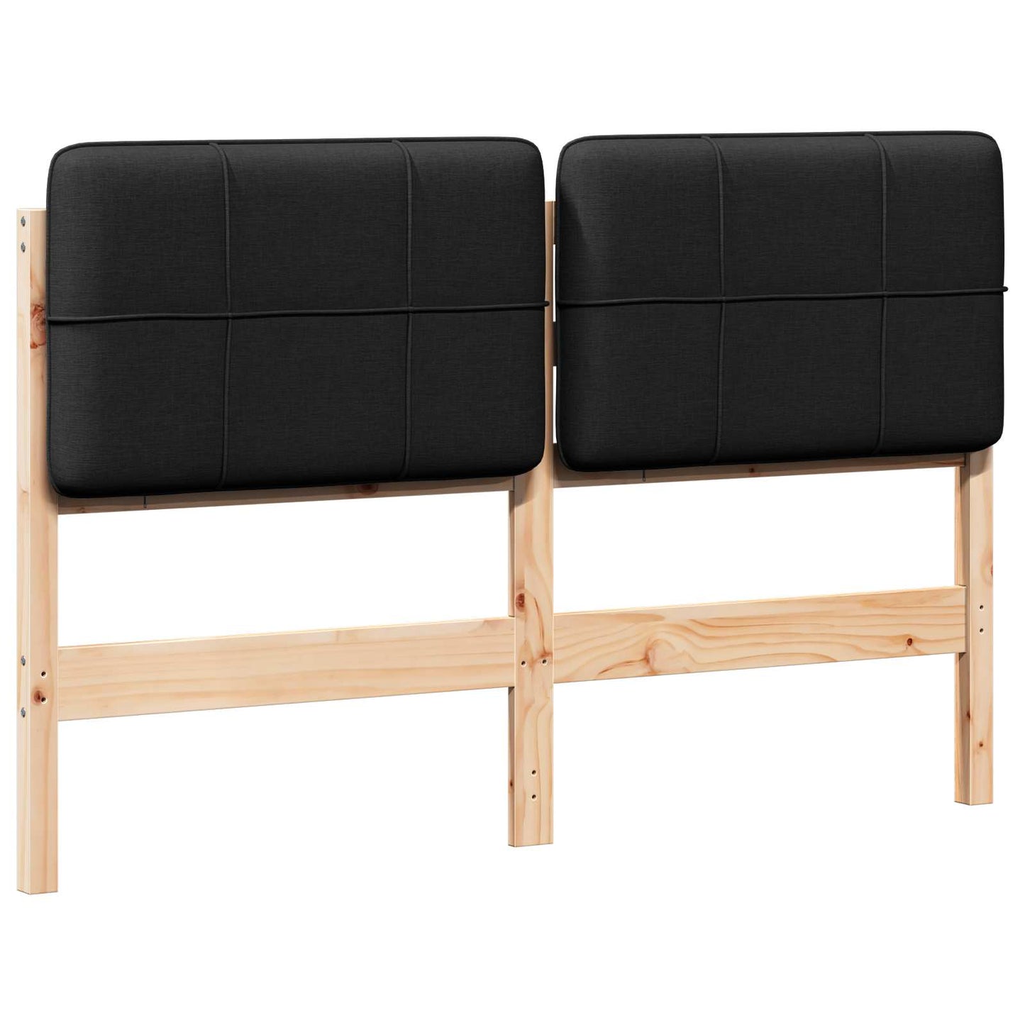 Testiera imbottita Marrone e Nero 140 cm Pino massello