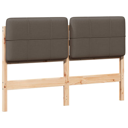 Testiera imbottita Marrone e taupe 140 cm Pino massello