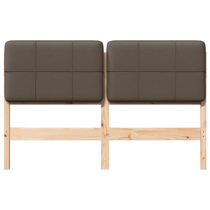 Testiera imbottita Marrone e taupe 140 cm Pino massello