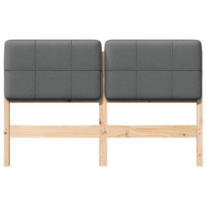 Testiera imbottita Marrone e Grigio Chiaro 120 cm Pino massello