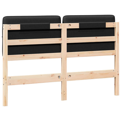 Testiera imbottita Marrone e Nero 120 cm Pino massello