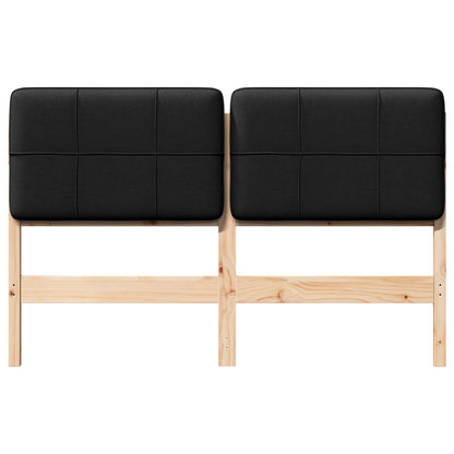 Testiera imbottita Marrone e Nero 120 cm Pino massello