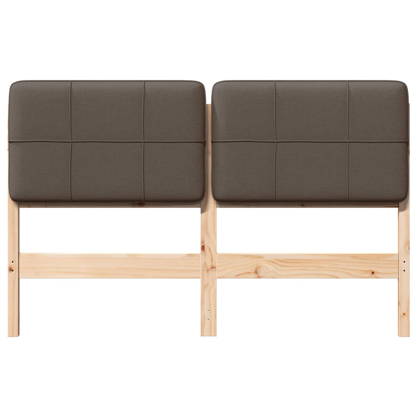 Testiera imbottita Marrone e taupe 120 cm Pino massello