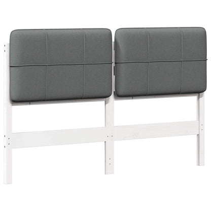 Testiera imbottita Bianco e grigio chiaro 120 cm Pino massello