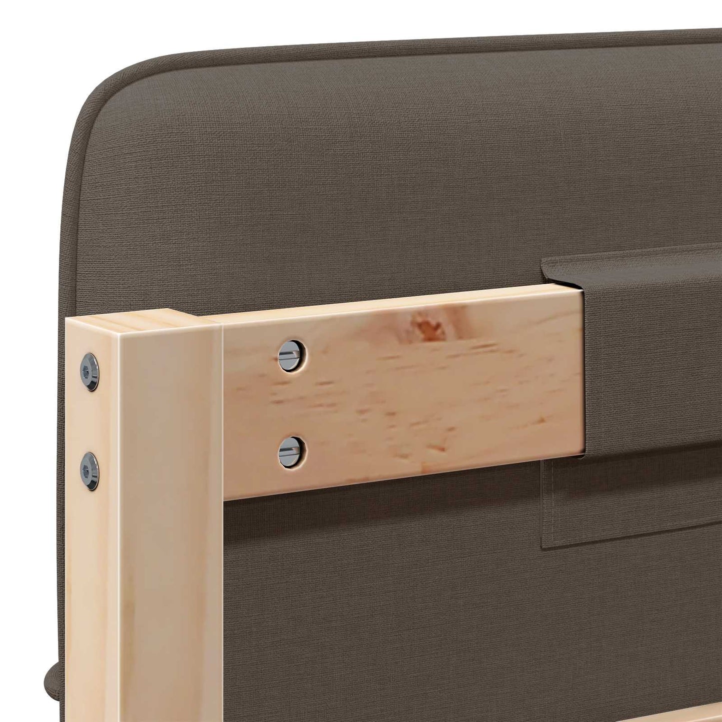 Testiera imbottita Marrone e taupe 100 cm Pino massello