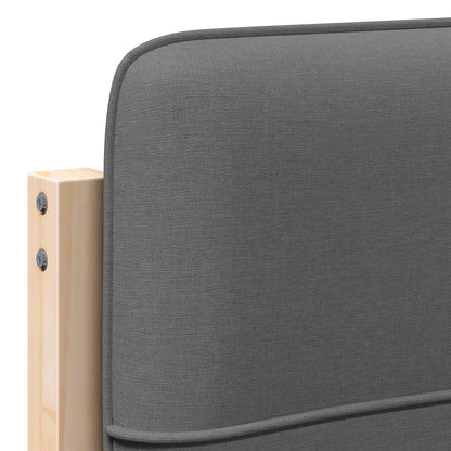 Testiera imbottita Marrone e Grigio Chiaro 90 cm Pino massello