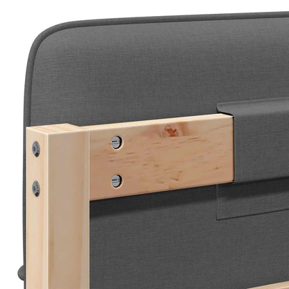 Testiera imbottita Marrone e Grigio Chiaro 80 cm Pino massello