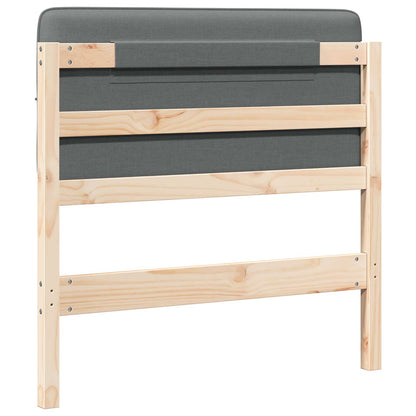 Testiera imbottita Marrone e Grigio Chiaro 80 cm Pino massello