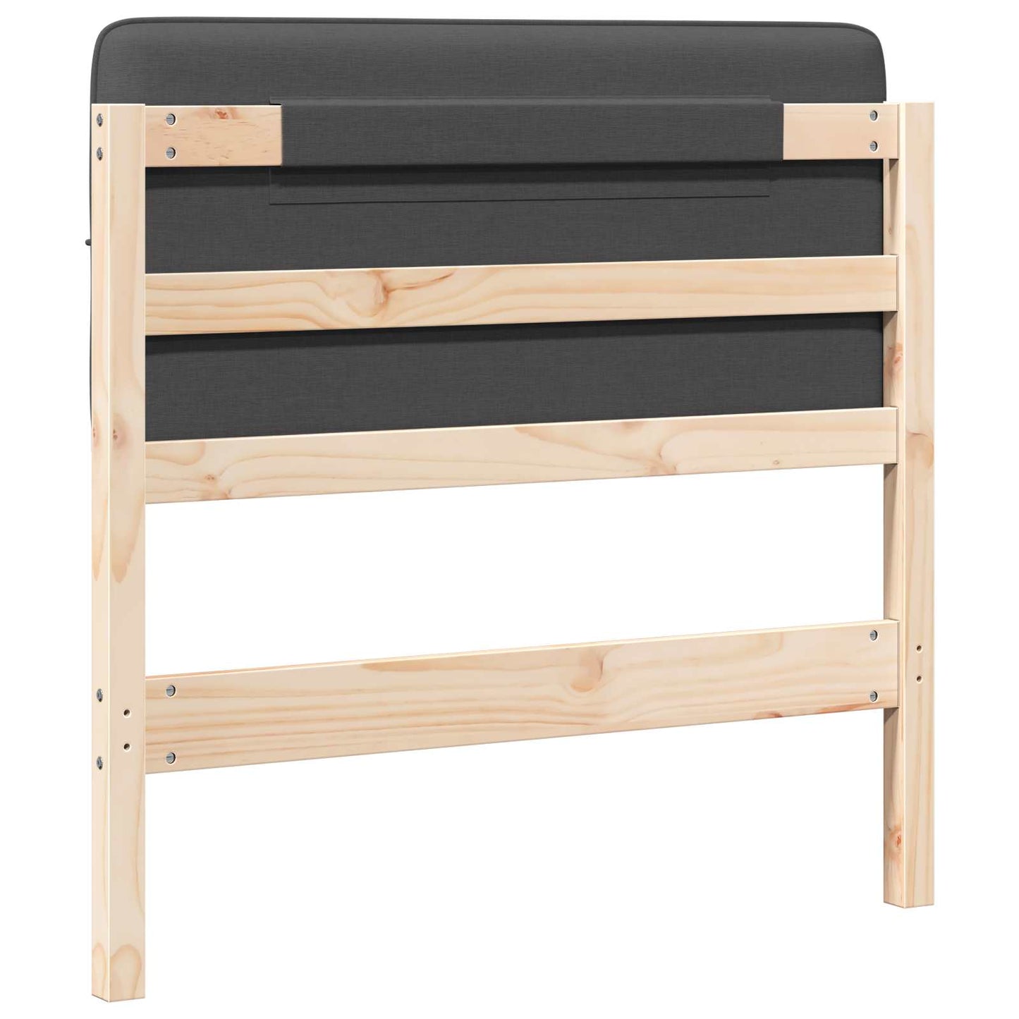 Testiera imbottita Marrone e grigio scuro 80 cm Pino massello - homemem39