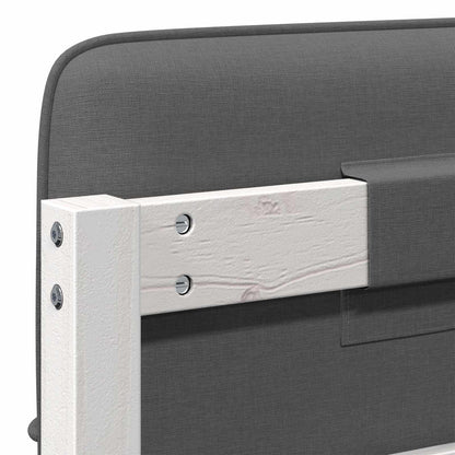 Testiera imbottita Bianco e grigio chiaro 80 cm Pino massello