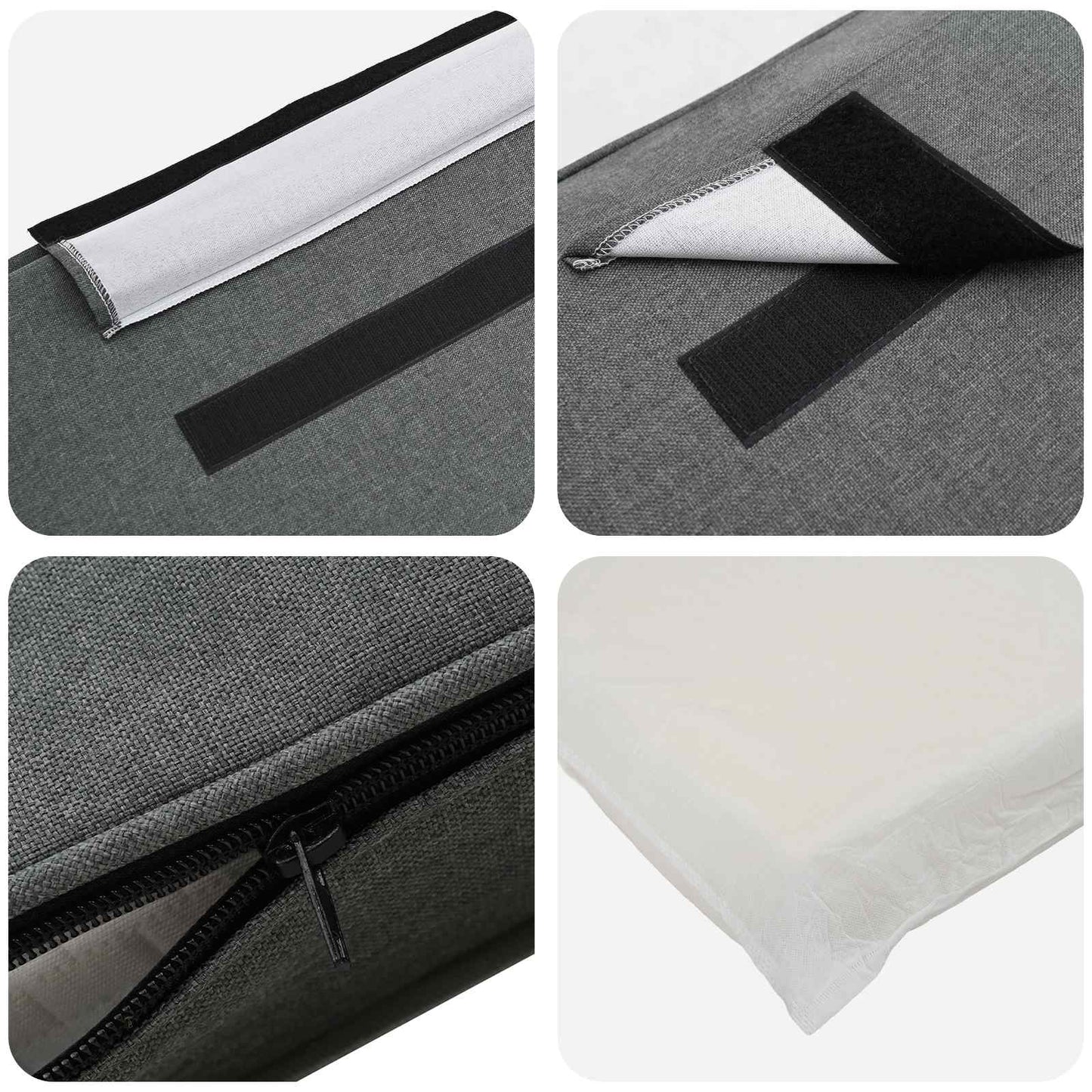 Testiera imbottita Marrone e Grigio Chiaro 75 cm Pino massello