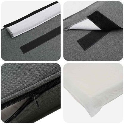 Testiera imbottita Marrone e Grigio Chiaro 75 cm Pino massello