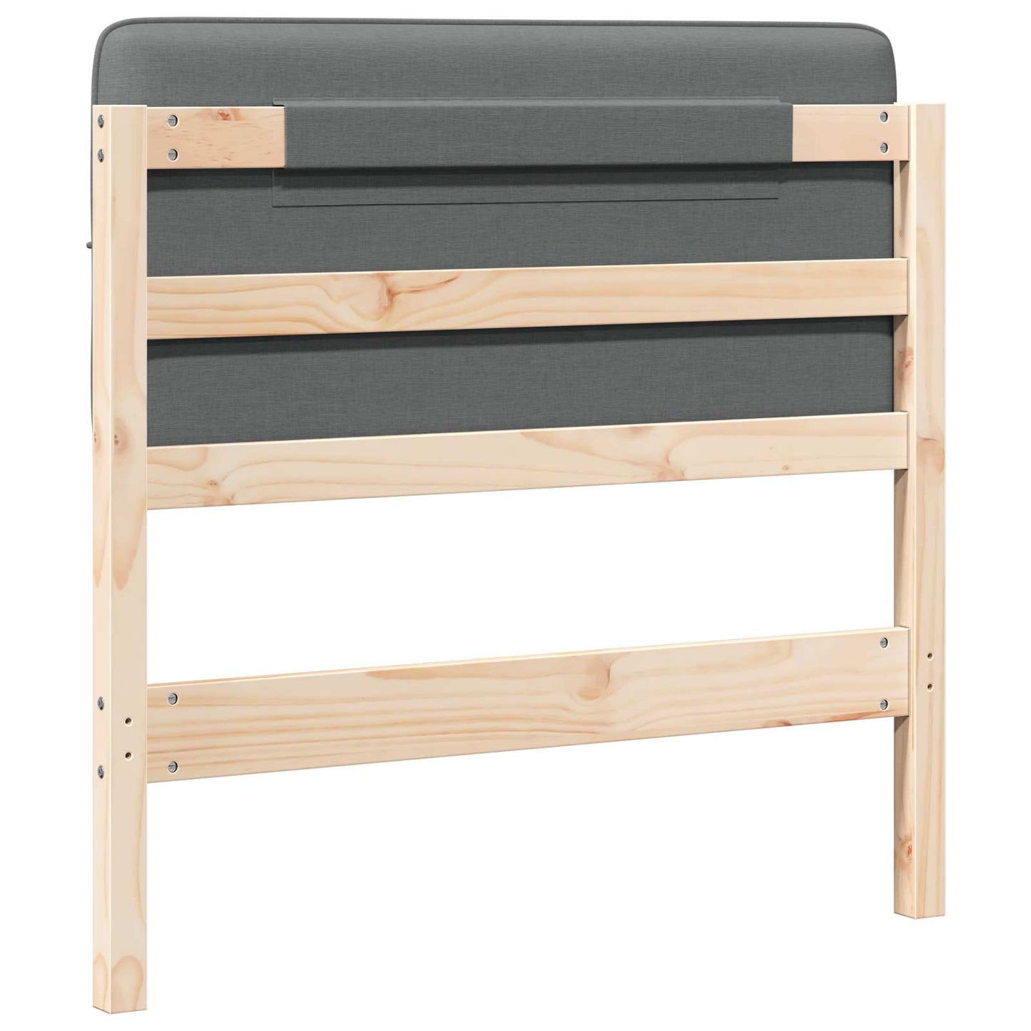 Testiera imbottita Marrone e Grigio Chiaro 75 cm Pino massello