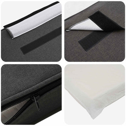 Testiera imbottita Marrone e grigio scuro 75 cm Pino massello