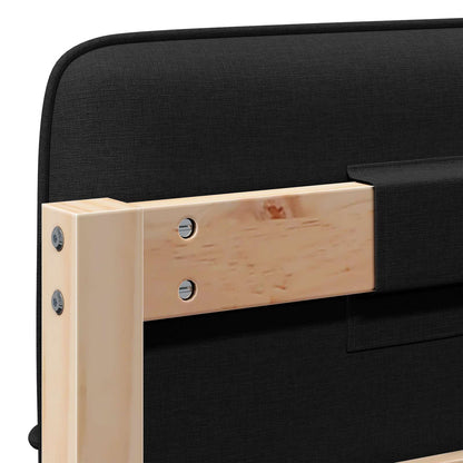 Testiera imbottita Marrone e Nero 75 cm Pino massello