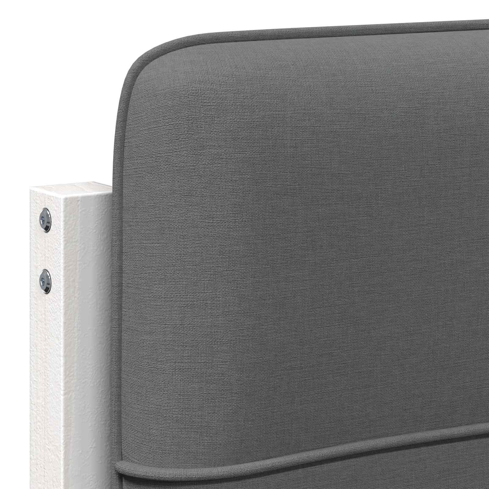 Testiera imbottita Bianco e grigio chiaro 75 cm Pino massello - homemem39