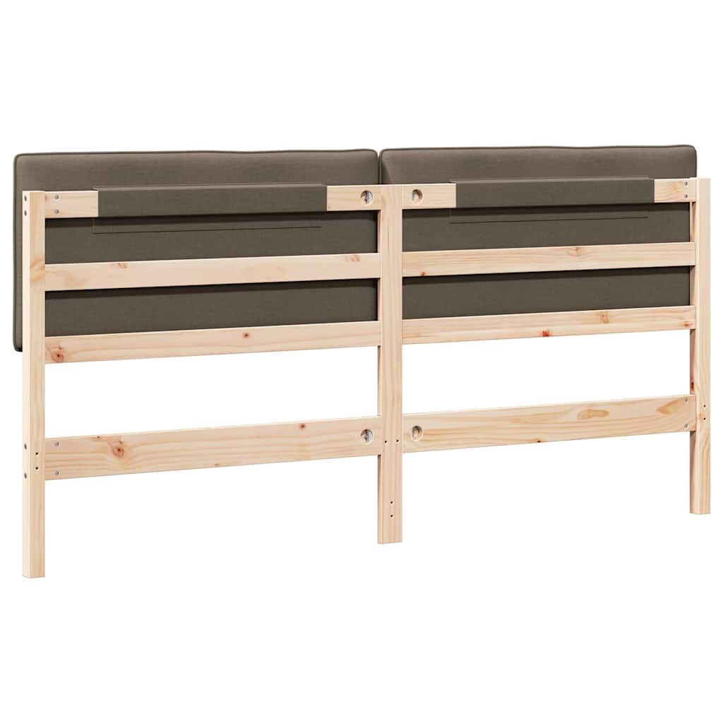 Testiera imbottita Marrone e taupe 200 cm Pino massello