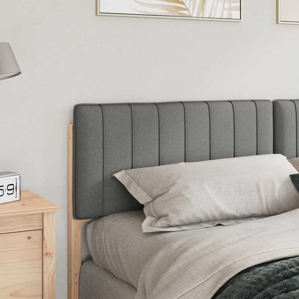Testiera imbottita Marrone e Grigio Chiaro 180 cm Pino massello