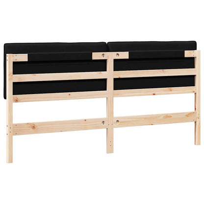 Testiera imbottita Marrone e Nero 180 cm Pino massello