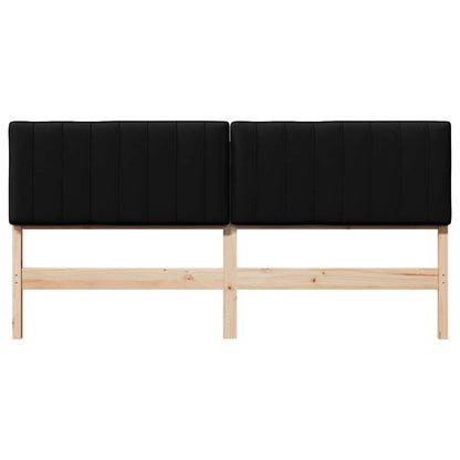 Testiera imbottita Marrone e Nero 180 cm Pino massello