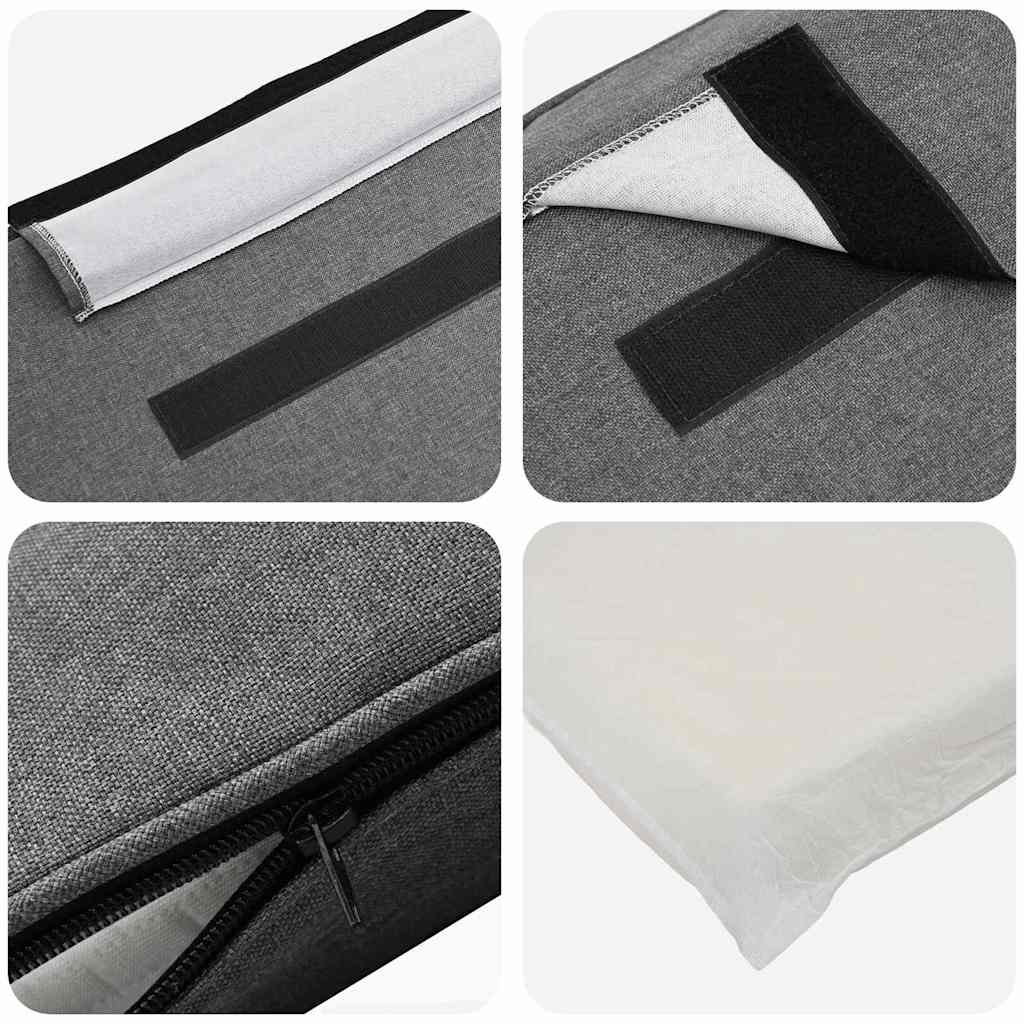 Testiera imbottita Bianco e grigio chiaro 180 cm Pino massello