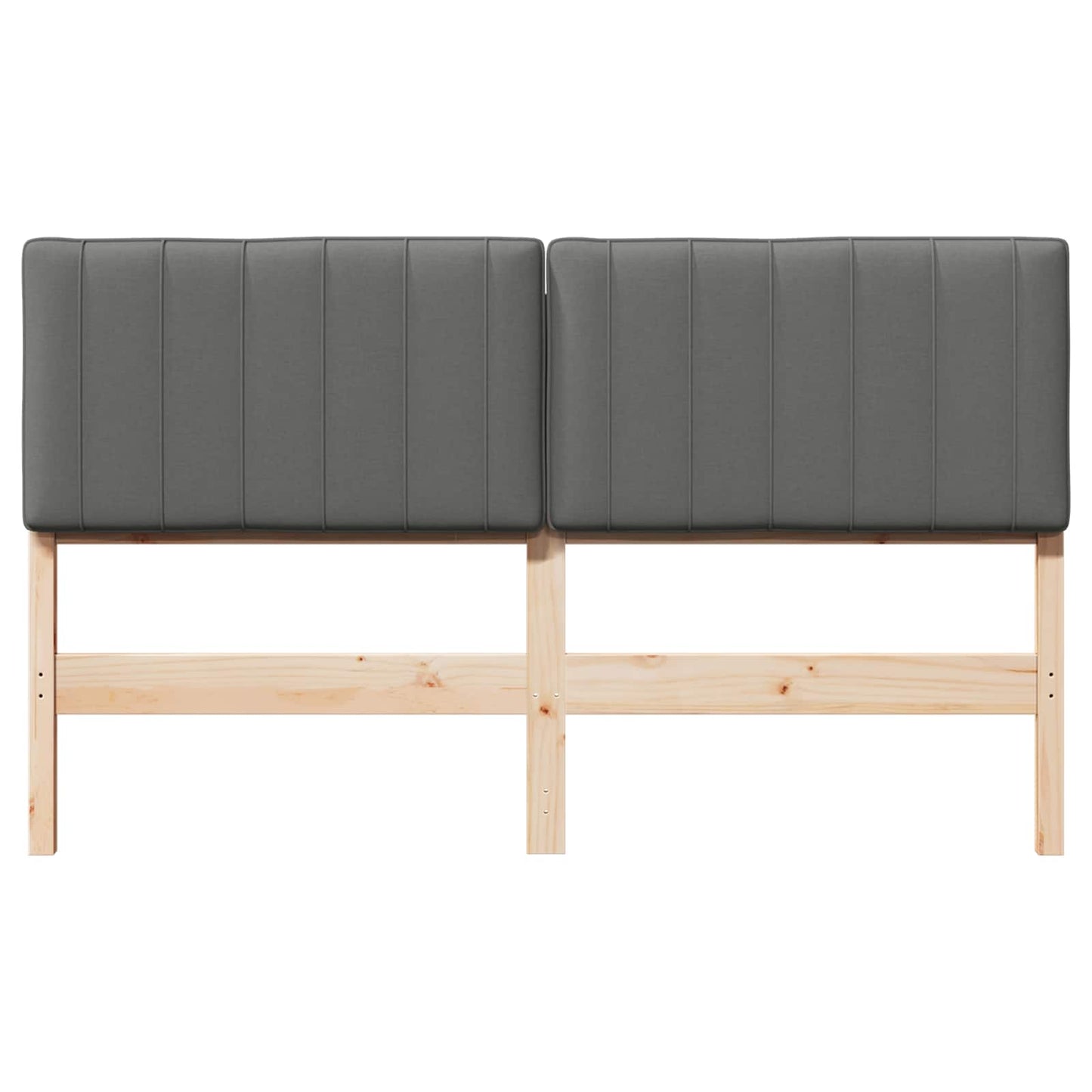 Testiera imbottita Marrone e Grigio Chiaro 160 cm Pino massello